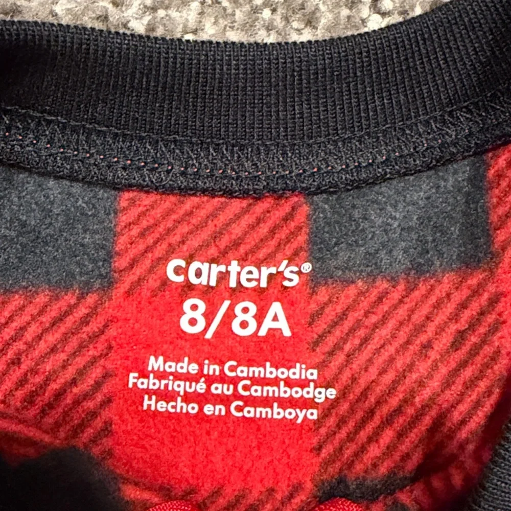 Carter's Red and Black Checkered Footie Pajamas